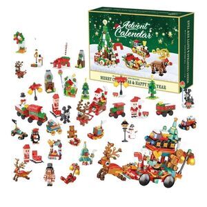 ZSKunity Christmas Tree Advent Calendar Building Blocks, 24 Days. New, Open Box